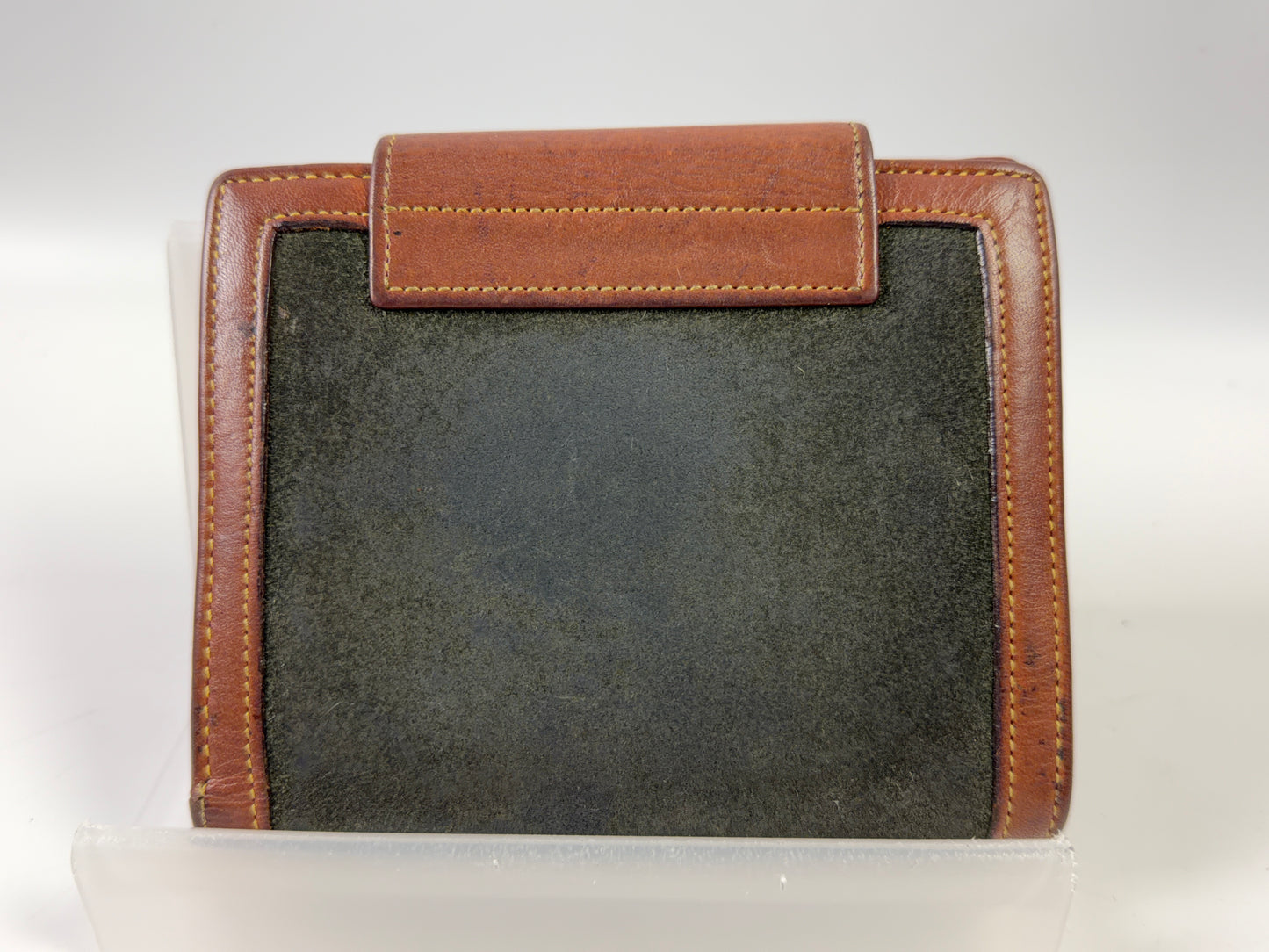 Loewe Brown Hard Suede Leather Bifold Anagram Logo 2-Sided Bifold Wallet