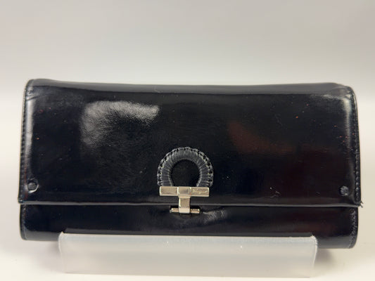 Salvatore Ferragamo Leather Long Wallet Blk