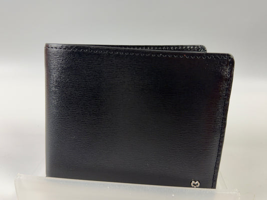 Mila Schon Black Leather Bi Fold Wallet