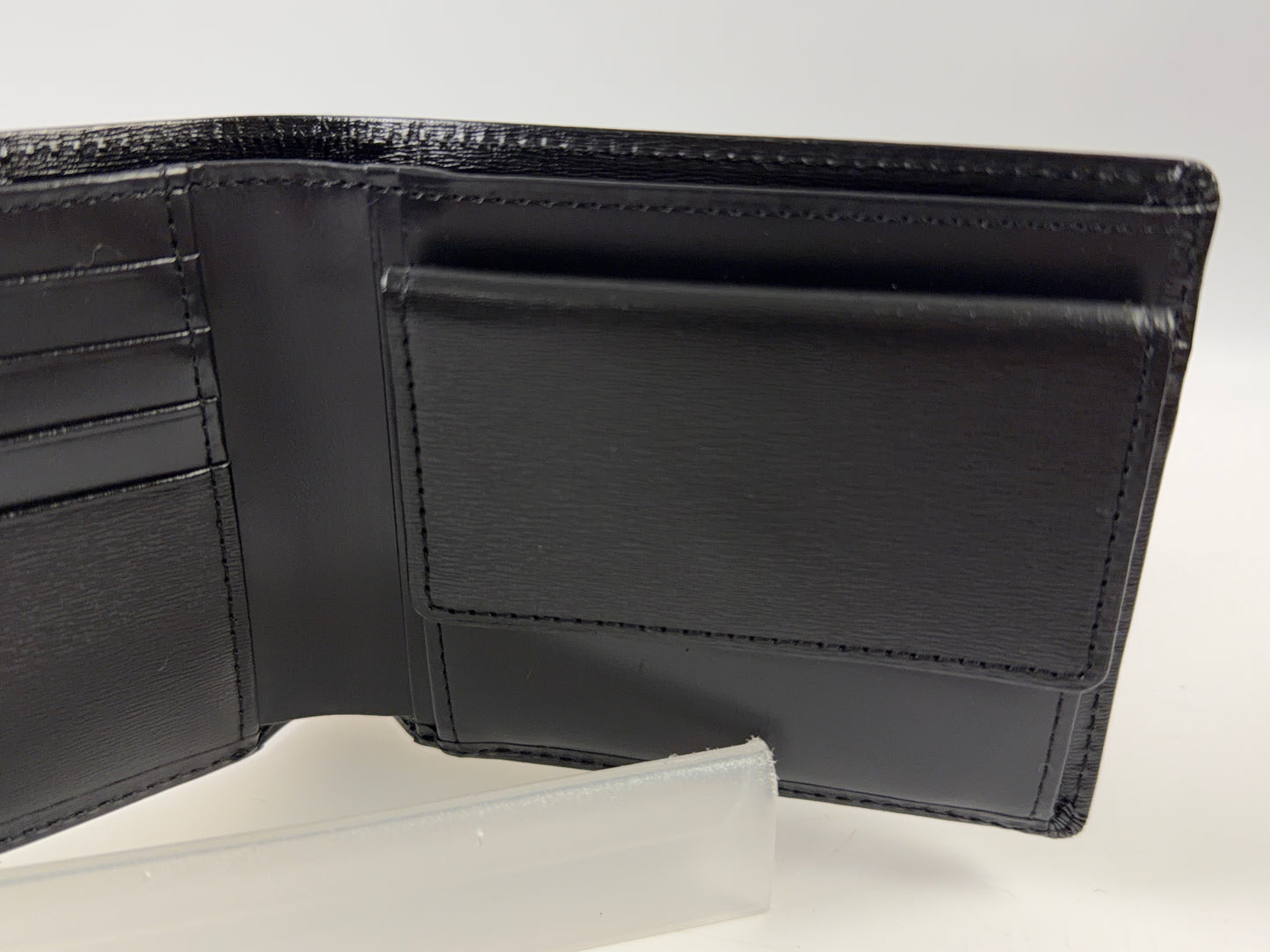 Mila Schon Black Leather Bi Fold Wallet
