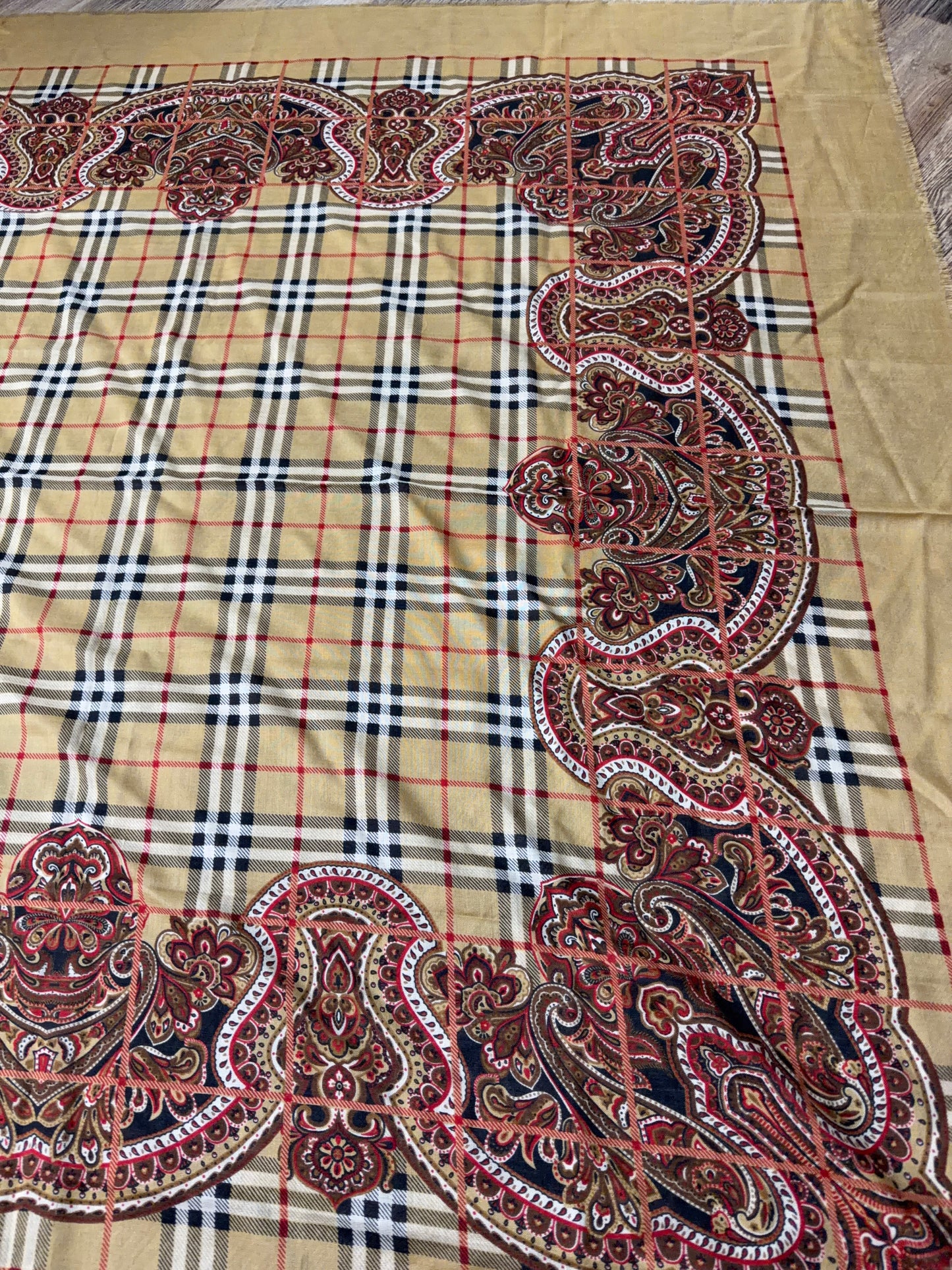 Burberrys Vintage Large Wool/Silk Scarf Shawl Wrap 52x52 in