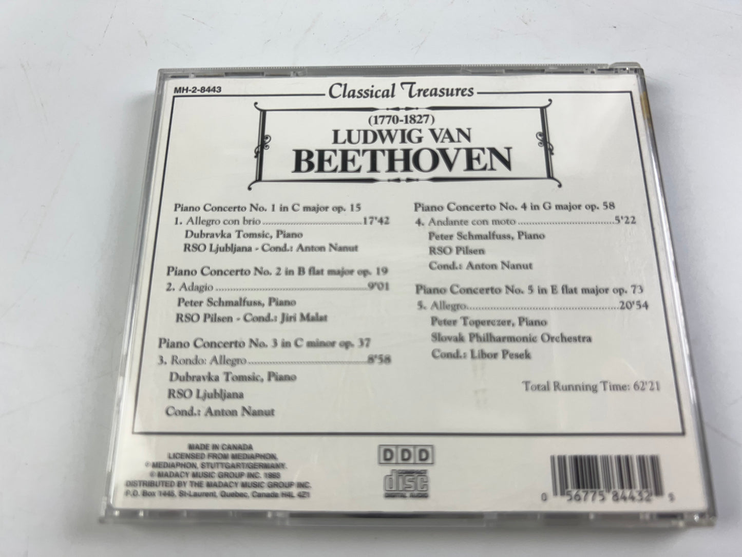 Classical Treasures: Beethoven 3 On Audio CD Album Black 1999
