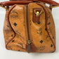 Authentic MCM Visetos Leather Vintage 2Way Travel Boston Bag Cognac 4777K