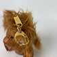 MCM Lion Keychain Visetos Cognac