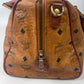 Authentic MCM Visetos Leather Vintage 2Way Travel Boston Bag Cognac 8997W