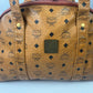 MCM Visetos Leather Vintage Half Moon Shoulder Travel Bag Cognac 3386H