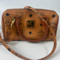 MCM Visetos Leather Vintage 2Way  Mini Boston Bag Cognac H9699