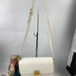 CELINE White Shoulder Bag w/Flip lock Vintage EUC