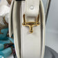 CELINE White Shoulder Bag w/Flip lock Vintage EUC