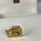 CELINE White Shoulder Bag w/Flip lock Vintage EUC