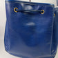 CELINE Blue Bucket Bag Shoulder Bag EUC