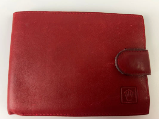 ROLEX Red Leather Bi-Fold Wallet 60.02.03 Montres Geneva