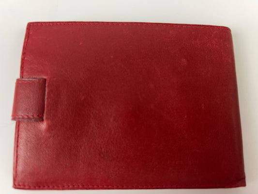 ROLEX Red Leather Bi-Fold Wallet 60.02.03 Montres Geneva