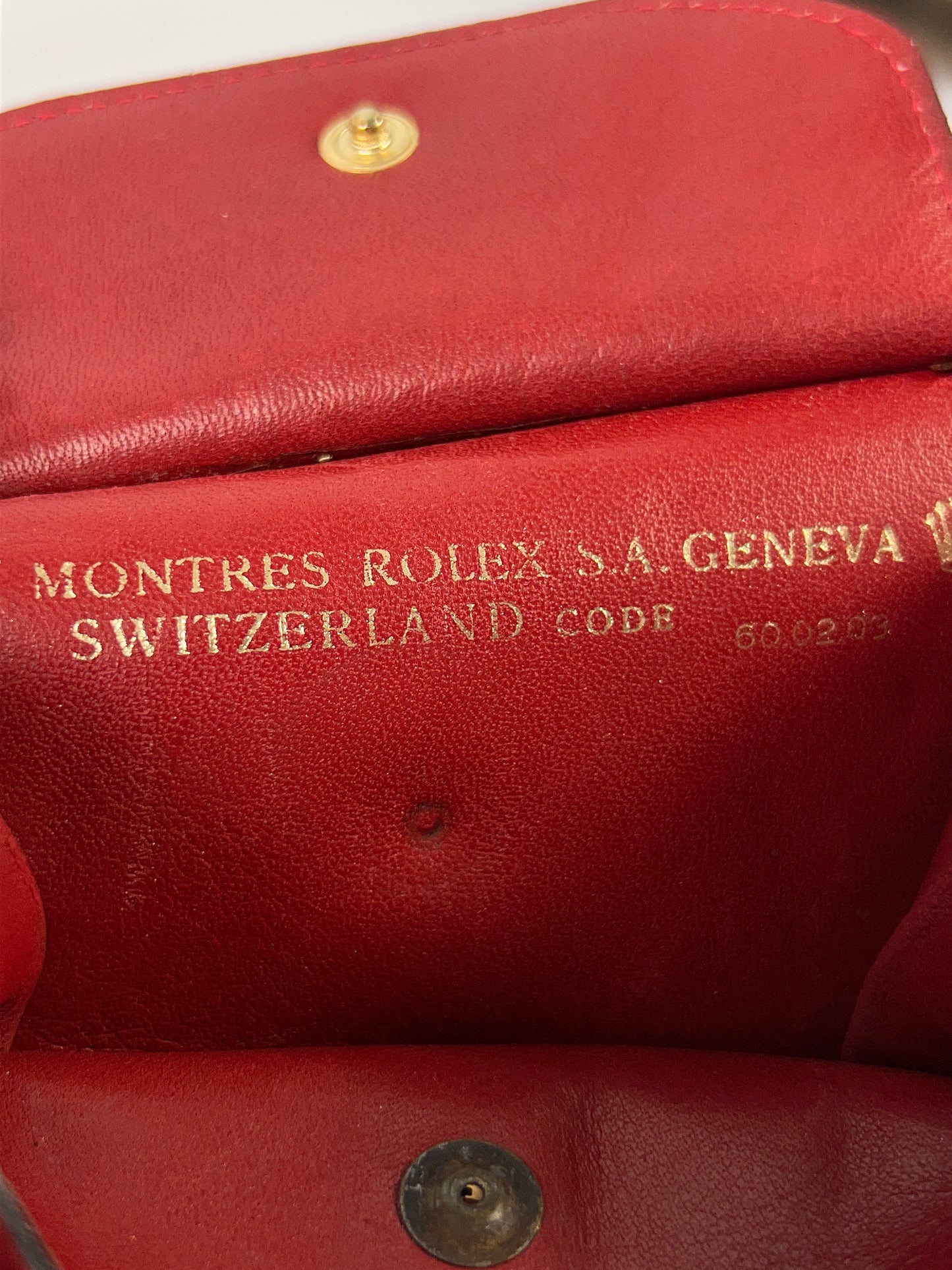 ROLEX Red Leather Bi-Fold Wallet 60.02.03 Montres Geneva