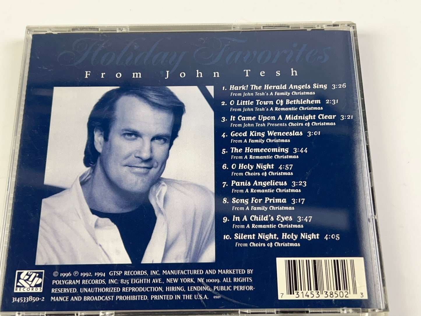 Holiday Favorites From John Tesh Audio Music CD Disc 1996 PolyGram Records