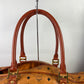 Authentic MCM Visetos Leather 2Way Travel Duffle Bag Brown 8682M w/Custom Strap