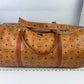 Authentic MCM Visetos Leather 2Way Travel Duffle Bag Brown Z0164 w/Custom Strap