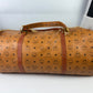 Authentic MCM Visetos Leather 2Way Travel Duffle Bag Brown Z0164 w/Custom Strap