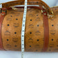 Authentic MCM Visetos Leather 2Way Travel Duffle Bag Brown Z0164 w/Custom Strap