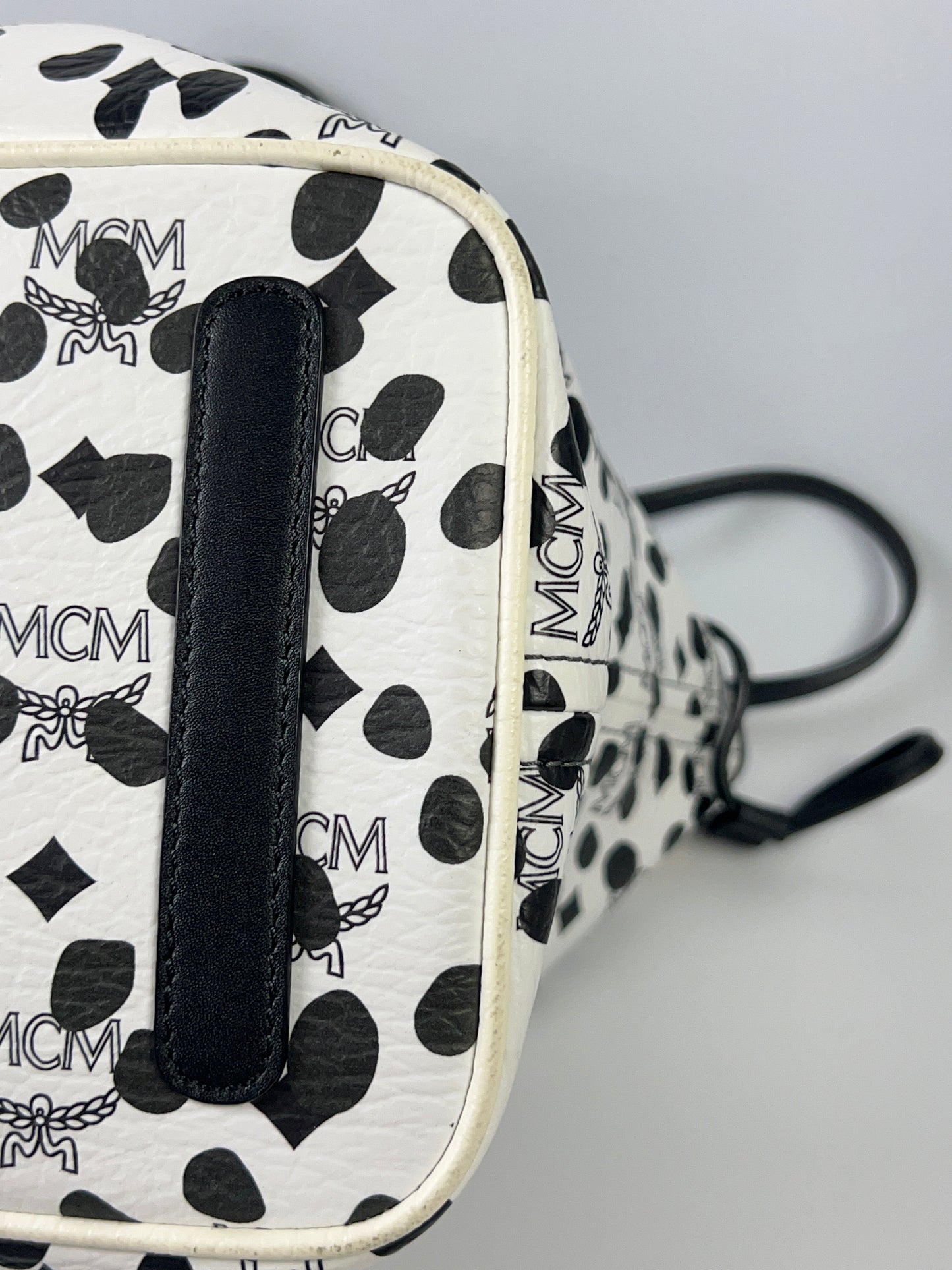 MCM + Loveless Tote & 2nd Bag Black & White Visetos