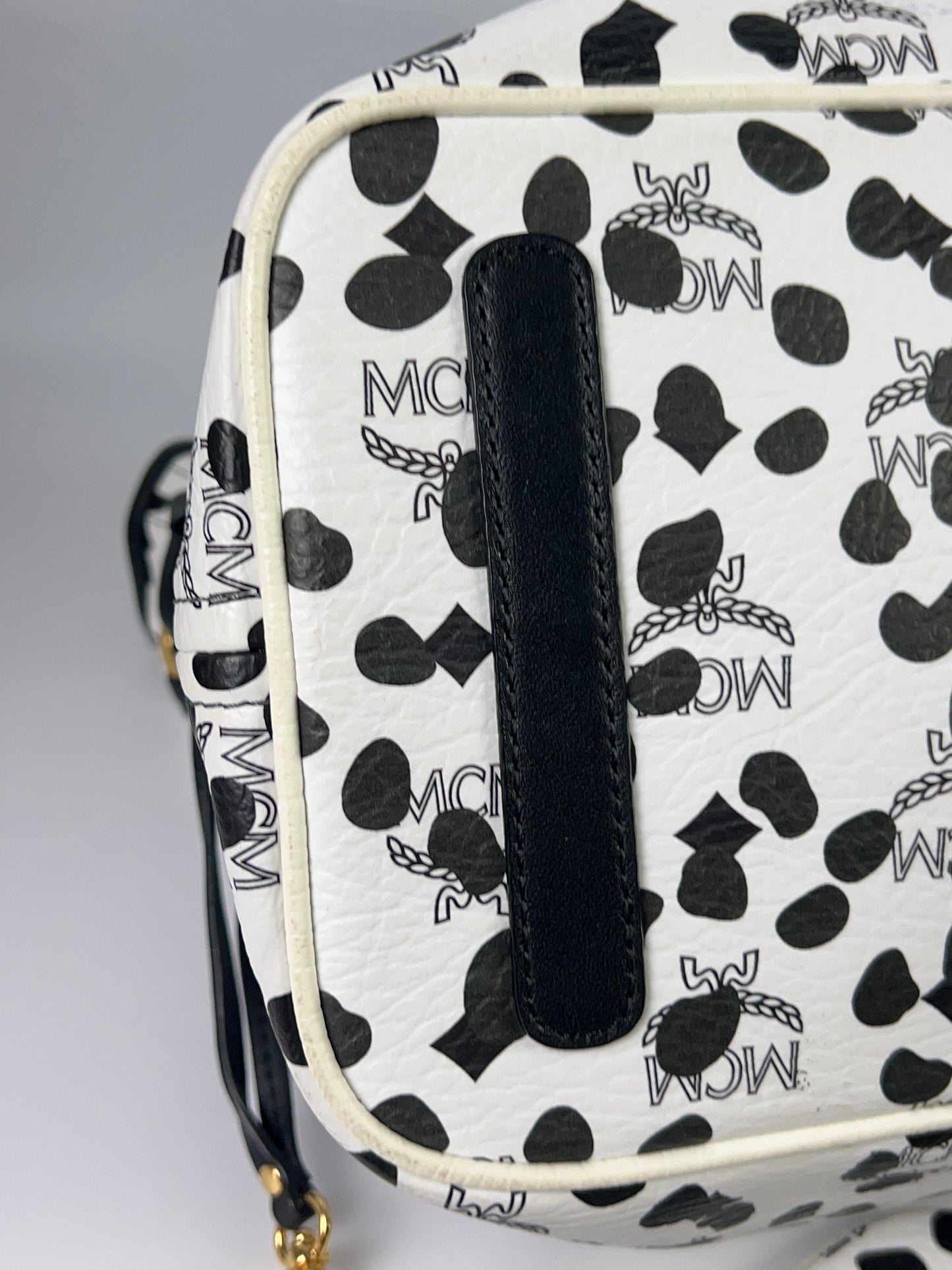 MCM + Loveless Tote & 2nd Bag Black & White Visetos