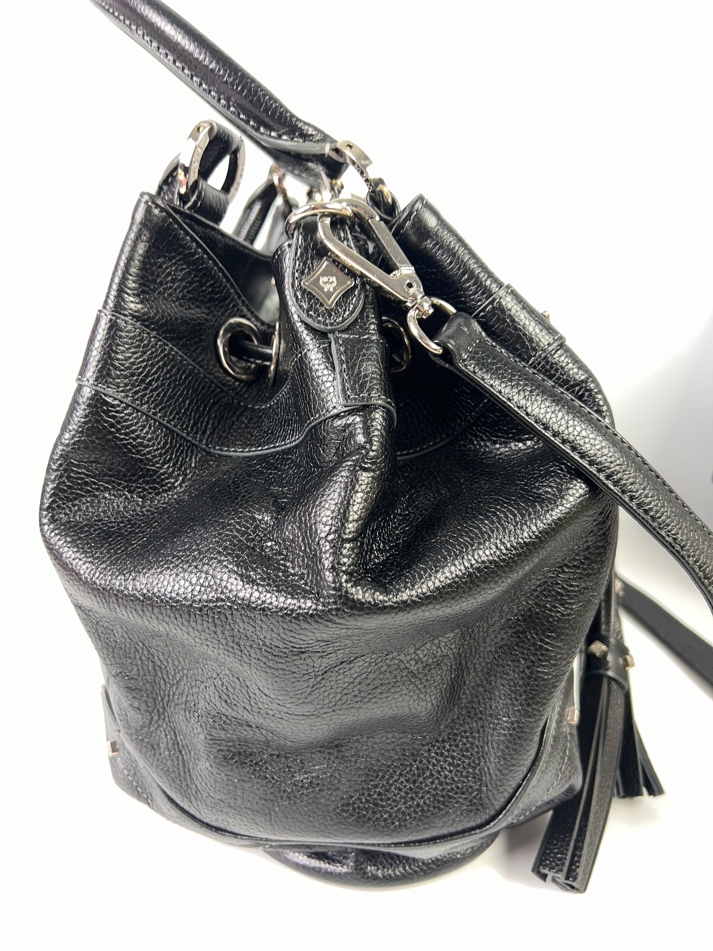 MCM 2WAY Shoulder Bag Handbag Women's Black Leather