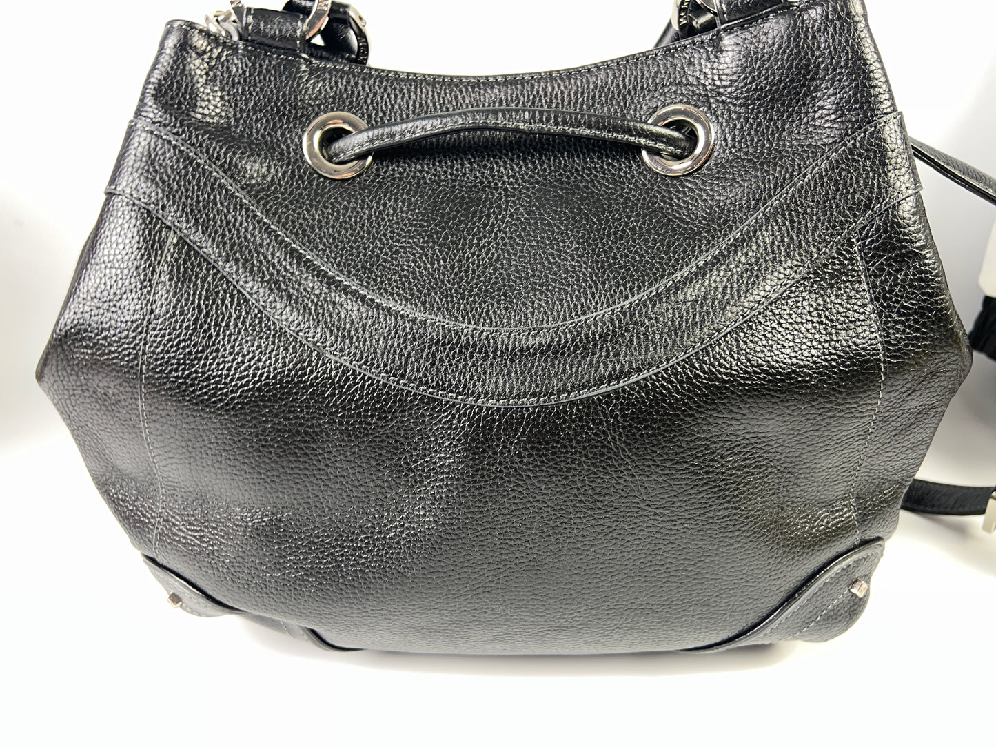 MCM 2WAY Shoulder Bag Handbag Women's Black Leather