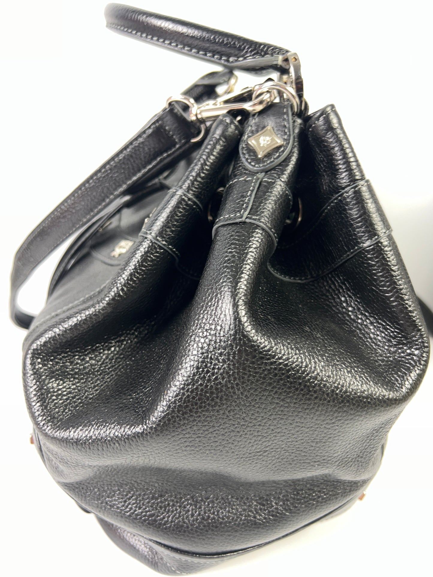 MCM 2WAY Shoulder Bag Handbag Women's Black Leather