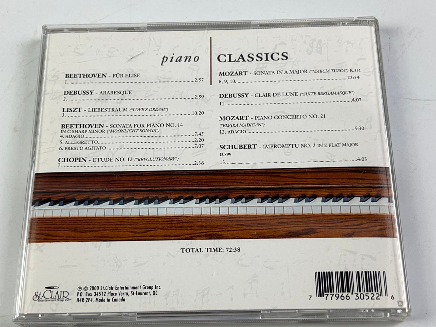 Piano Classics (CD, Mar-2000, St. Clair)