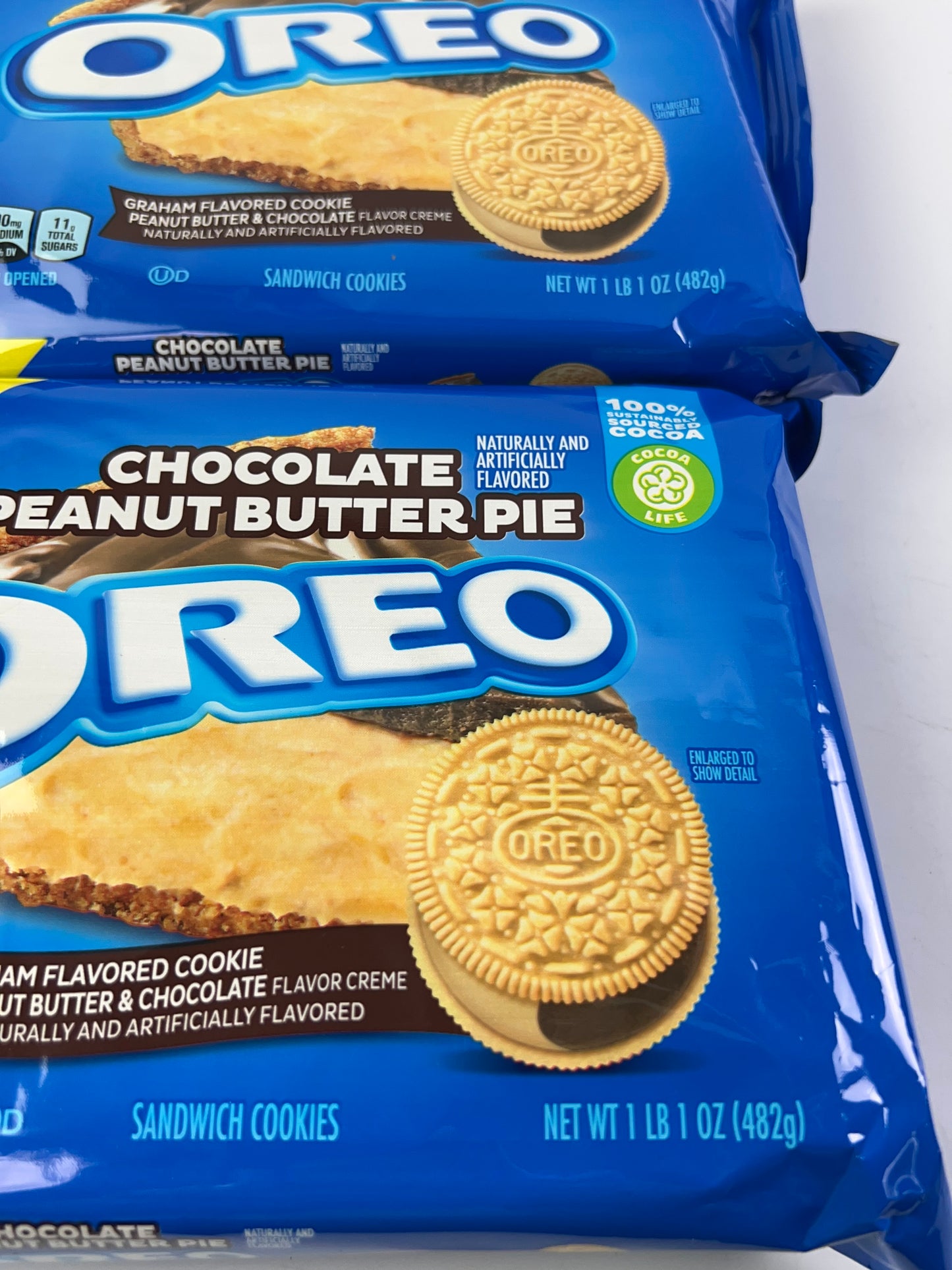 OREO Chocolate Peanut Butter Pie Sandwich Cookies, Family Size, 17 oz 2-Pack