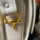 CELINE White Shoulder Bag w/Flip lock Vintage EUC