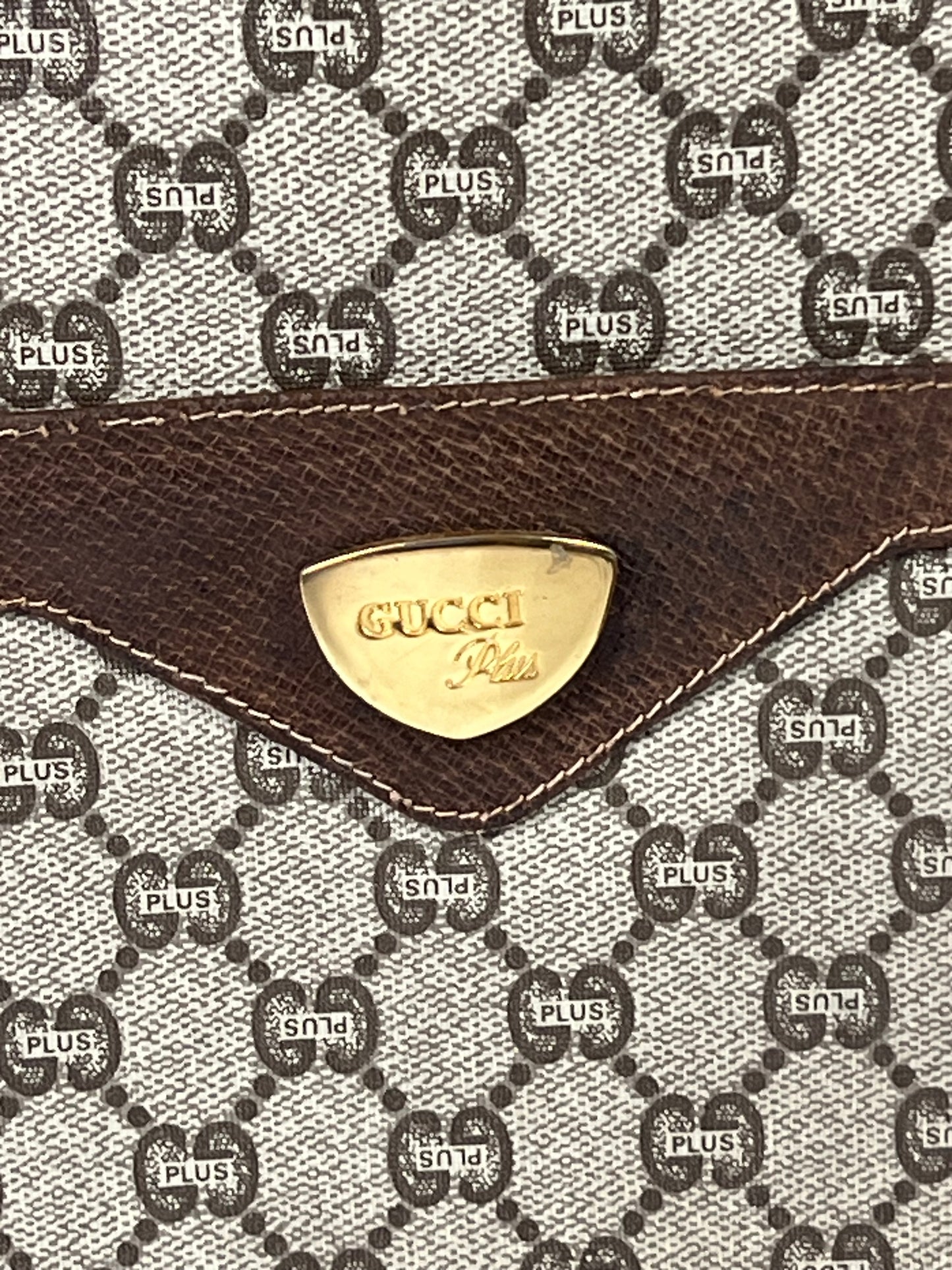 Gucci Plus Sherry Line PVC x Leather GG Pattern 2 Way Bag Tote