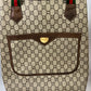 Gucci Plus Sherry Line PVC x Leather GG Pattern 2 Way Bag Tote