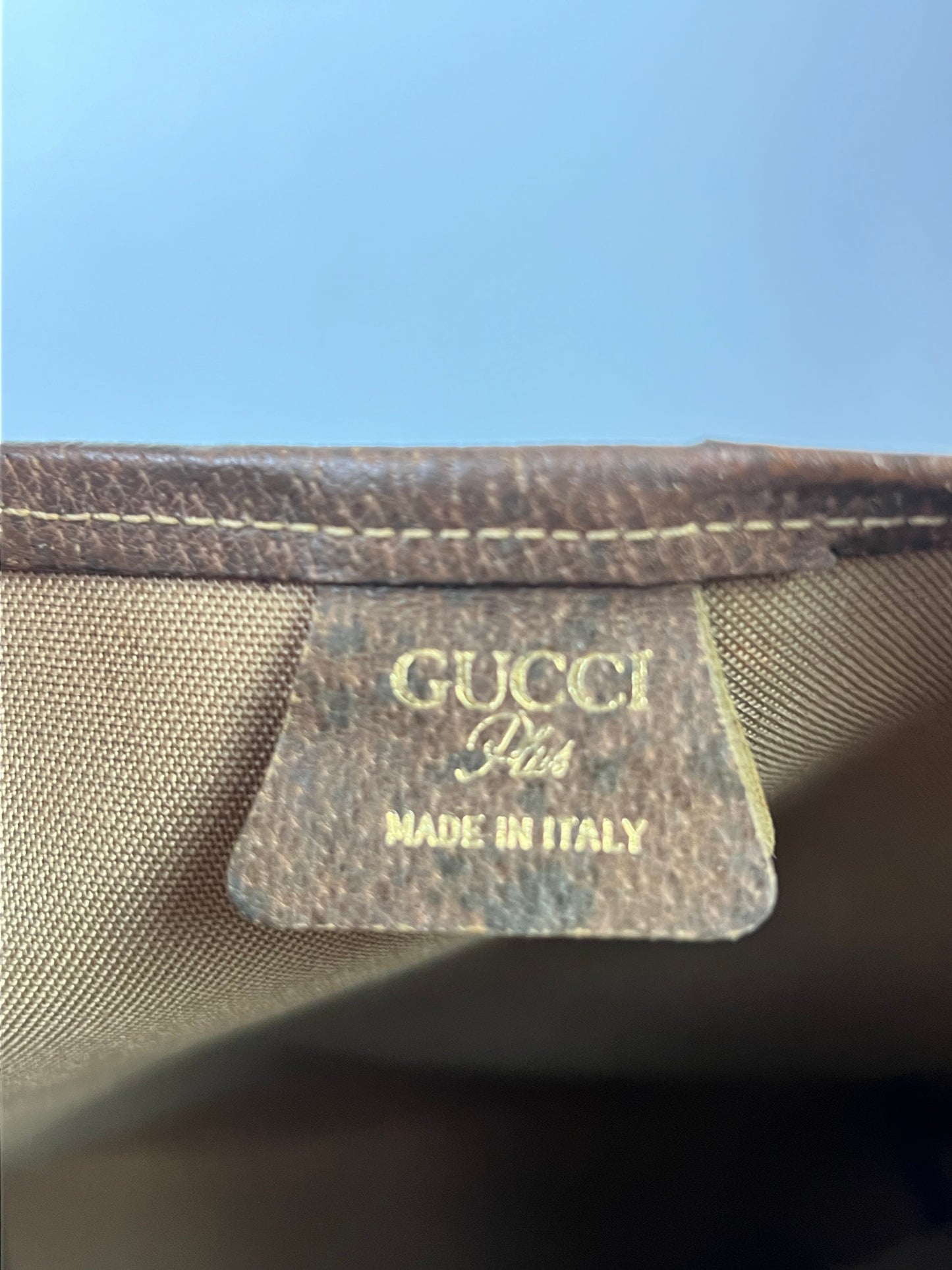 Gucci Plus Sherry Line PVC x Leather GG Pattern 2 Way Bag Tote