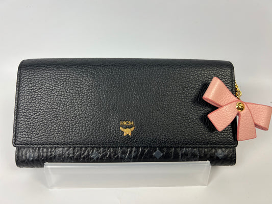 MCM Long Wallet Black Pebble/Visetos Pattern