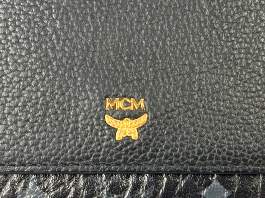 MCM Long Wallet Black Pebble/Visetos Pattern