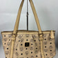 MCM Visetos Leather 2Way Bag Beige/Black K7346 No Strap