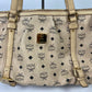 MCM Visetos Leather 2Way Bag Beige/Black K7346 No Strap