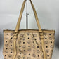 MCM Visetos Leather 2Way Bag Beige/Black K7346 No Strap