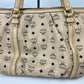 MCM Visetos Leather 2Way Bag Beige/Black K7346 No Strap