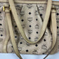 MCM Visetos Leather 2Way Bag Beige/Black K7346 No Strap