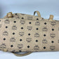 MCM Visetos Leather 2Way Bag Beige/Black K7346 No Strap