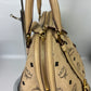 MCM Visetos Leather Top Handle Alma Bag Beige/Black H3857