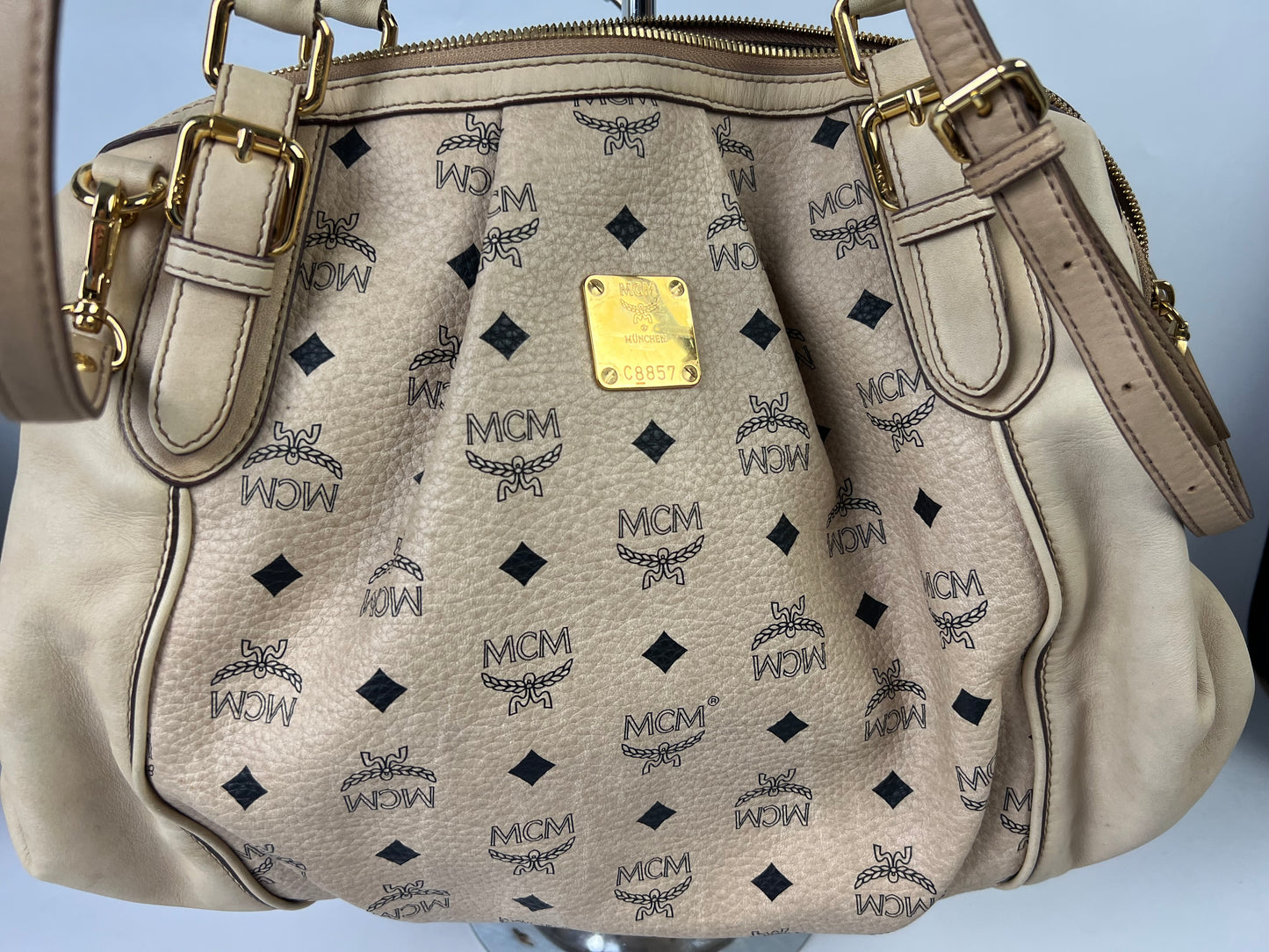 MCM Visetos Beige/Black Set of 4