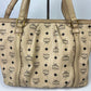 MCM Visetos Leather 2-Way Bag Beige/Black G6638