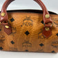 MCM Visetos Leather Vintage Mini Boston Bag Cognac/LV