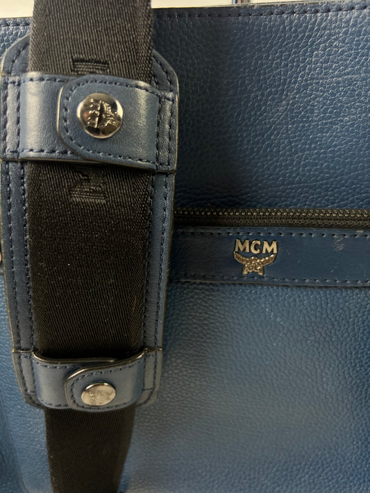 MCM Shoulder/Messenger Bag Blue Leather