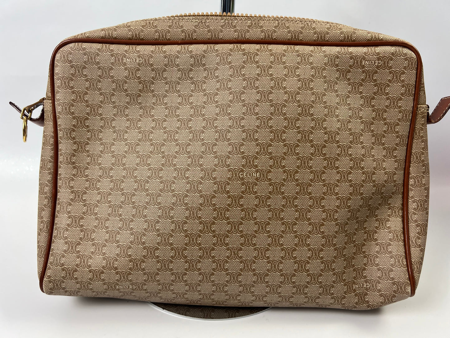 CELINE Macadam Pattern Clutch Bag Lite Brown