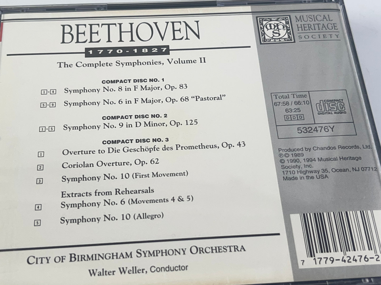 Beethoven: The Complete Symphonies Volume 1 & 2 - Music CD