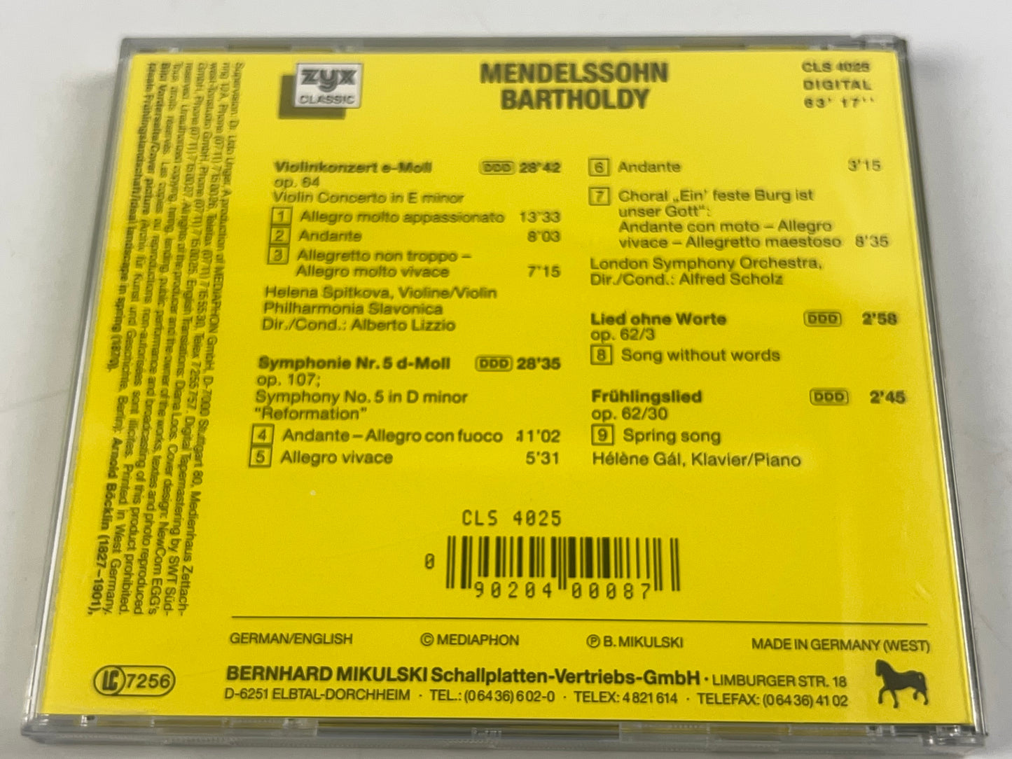 Mendelssohn Violin Concerto - CD